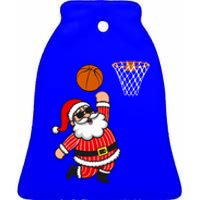 Christmas Santa Claus Dunking A Basketball Funny Xmas Great Gift Ceramic Bell Ornament