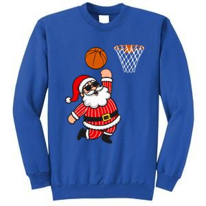 Christmas Santa Claus Dunking A Basketball Funny Xmas Great Gift Tall Sweatshirt