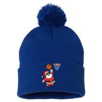 Christmas Santa Claus Dunking A Basketball Funny Xmas Great Gift Pom Pom 12in Knit Beanie