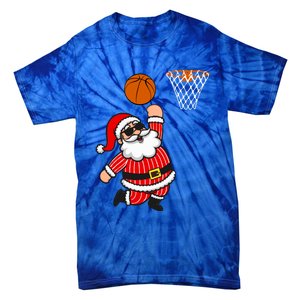 Christmas Santa Claus Dunking A Basketball Funny Xmas Great Gift Tie-Dye T-Shirt