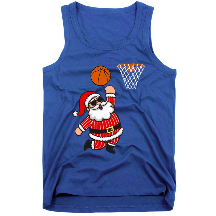 Christmas Santa Claus Dunking A Basketball Funny Xmas Great Gift Tank Top