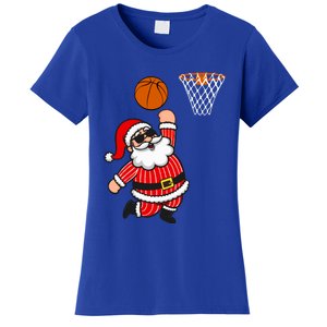 Christmas Santa Claus Dunking A Basketball Funny Xmas Great Gift Women's T-Shirt