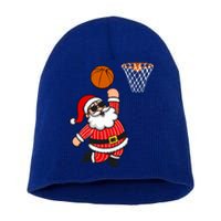 Christmas Santa Claus Dunking A Basketball Funny Xmas Great Gift Short Acrylic Beanie