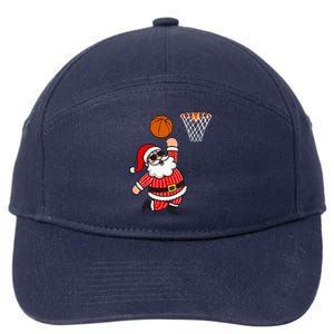 Christmas Santa Claus Dunking A Basketball Funny Xmas Great Gift 7-Panel Snapback Hat