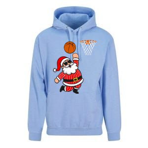 Christmas Santa Claus Dunking A Basketball Funny Xmas Great Gift Unisex Surf Hoodie