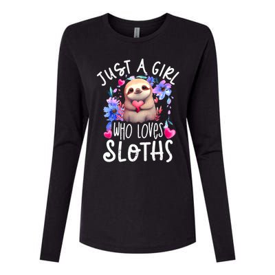 Cute Sloth Womens Cotton Relaxed Long Sleeve T-Shirt