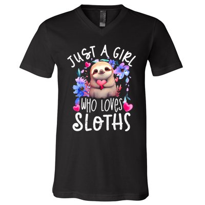 Cute Sloth V-Neck T-Shirt