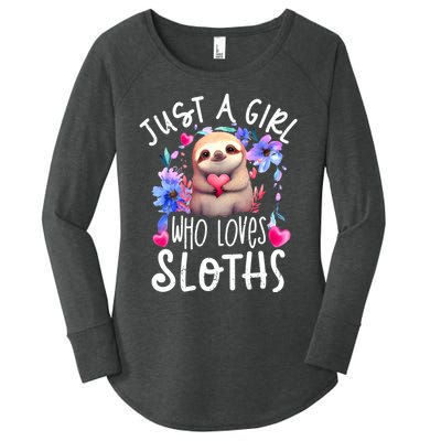 Cute Sloth Women's Perfect Tri Tunic Long Sleeve Shirt