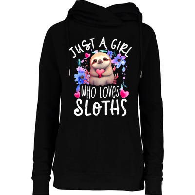 Cute Sloth Womens Funnel Neck Pullover Hood