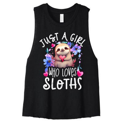 Cute Sloth Women's Racerback Cropped Tank