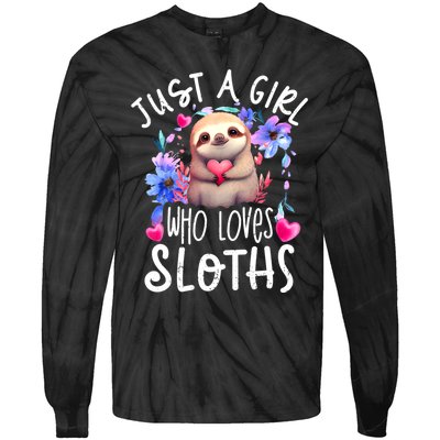 Cute Sloth Tie-Dye Long Sleeve Shirt