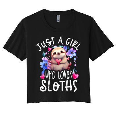 Cute Sloth Women's Crop Top Tee