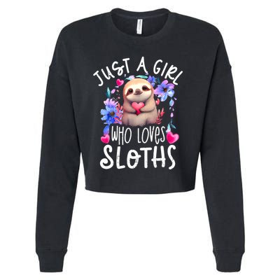 Cute Sloth Cropped Pullover Crew