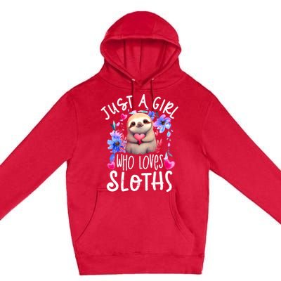 Cute Sloth Premium Pullover Hoodie