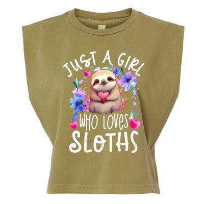 Cute Sloth Garment-Dyed Women's Muscle Tee