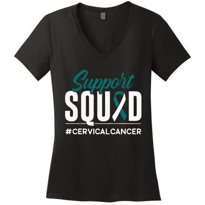 Cancer Survivor Cervical Cancer Awareness Gift Women's V-Neck T-Shirt