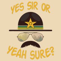 Cop Stache Cop Humor Yes Sir Or Yeah Sure Drawstring Bag