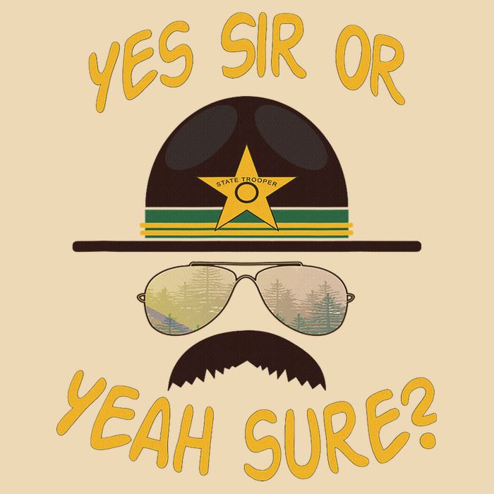 Cop Stache Cop Humor Yes Sir Or Yeah Sure Drawstring Bag
