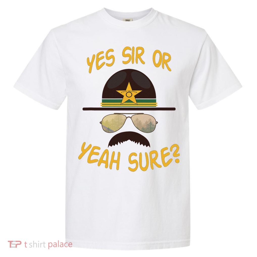 Cop Stache Cop Humor Yes Sir Or Yeah Sure Garment-Dyed Heavyweight T-Shirt