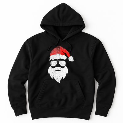 Christmas Santa Claus Face Sunglasses With Hat Beard Hoodie