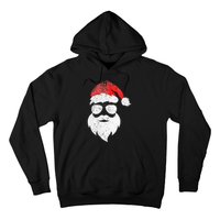 Christmas Santa Claus Face Sunglasses With Hat Beard Hoodie