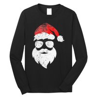 Christmas Santa Claus Face Sunglasses With Hat Beard Long Sleeve Shirt