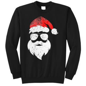 Christmas Santa Claus Face Sunglasses With Hat Beard Sweatshirt