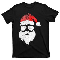 Christmas Santa Claus Face Sunglasses With Hat Beard T-Shirt