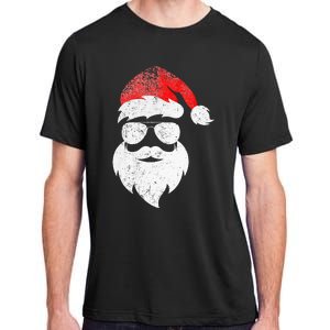 Christmas Santa Claus Face Sunglasses With Hat Beard Adult ChromaSoft Performance T-Shirt