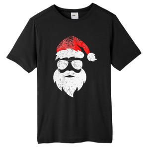 Christmas Santa Claus Face Sunglasses With Hat Beard Tall Fusion ChromaSoft Performance T-Shirt