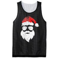 Christmas Santa Claus Face Sunglasses With Hat Beard Mesh Reversible Basketball Jersey Tank