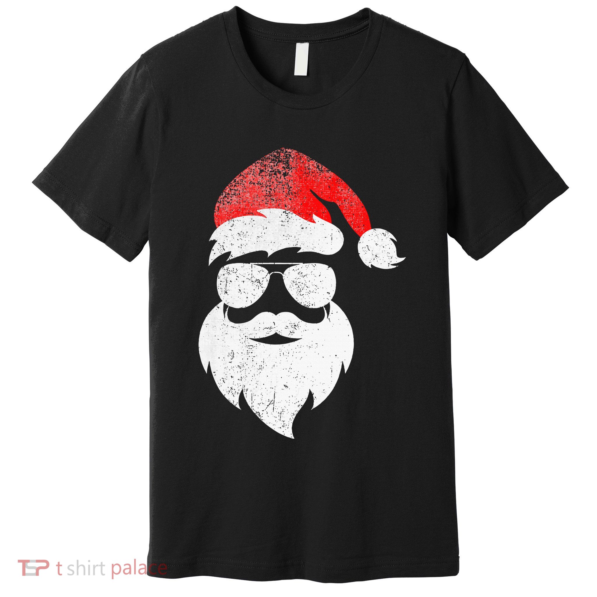 Christmas Santa Claus Face Sunglasses With Hat Beard Premium T-Shirt