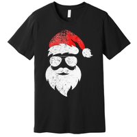 Christmas Santa Claus Face Sunglasses With Hat Beard Premium T-Shirt