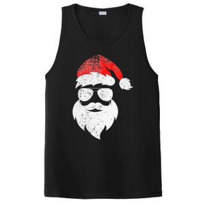 Christmas Santa Claus Face Sunglasses With Hat Beard PosiCharge Competitor Tank