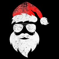 Christmas Santa Claus Face Sunglasses With Hat Beard Visor