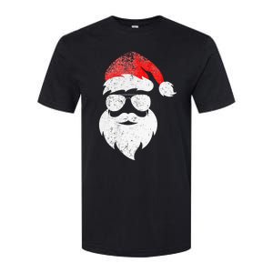 Christmas Santa Claus Face Sunglasses With Hat Beard Softstyle CVC T-Shirt