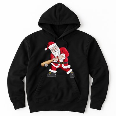 Christmas Santa Claus With Baseball Bat Baseball Hoodie