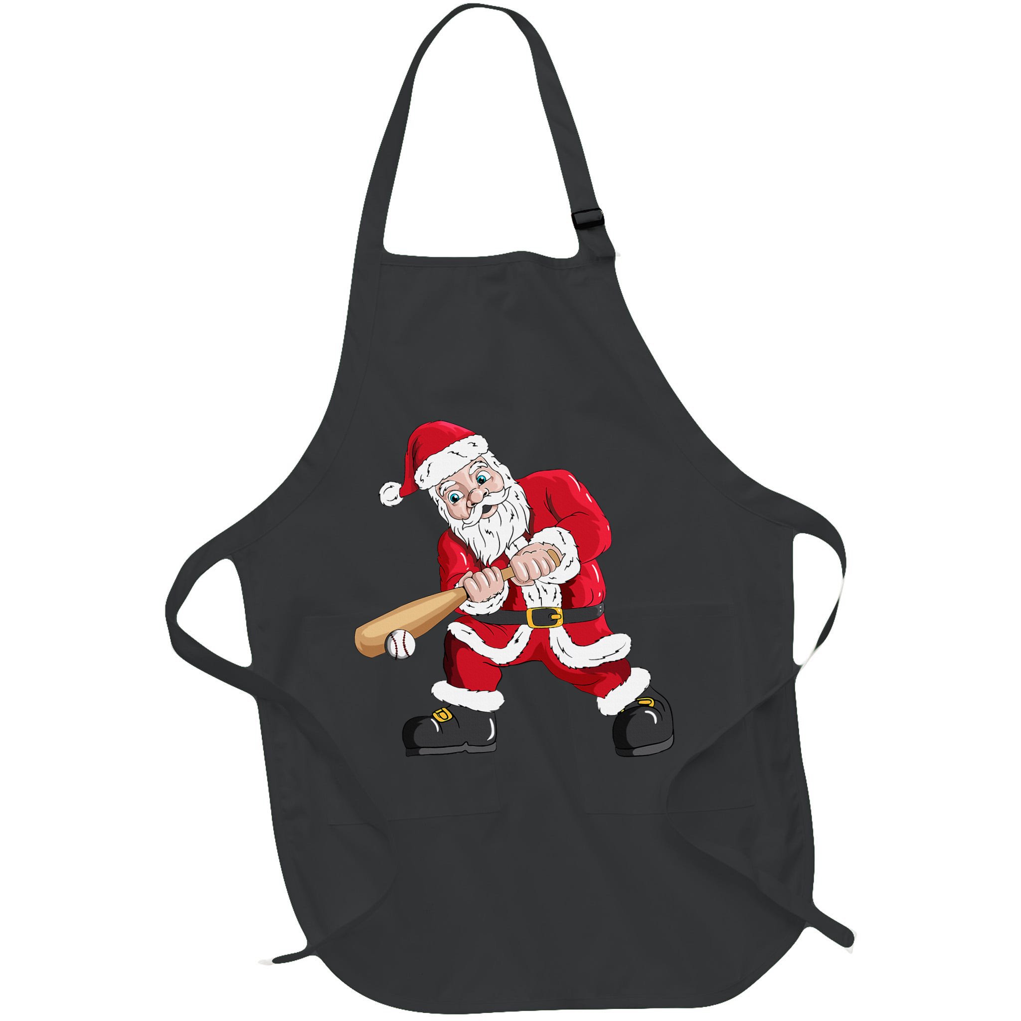 Christmas Santa Claus With Baseball Bat Baseball Apron