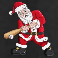 Christmas Santa Claus With Baseball Bat Baseball Beanie