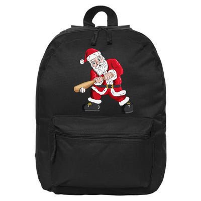 Christmas Santa Claus With Baseball Bat Baseball 16 in Basic Backpack