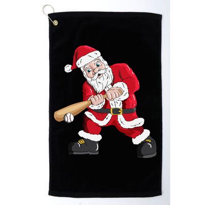 Christmas Santa Claus With Baseball Bat Baseball Golf Towel