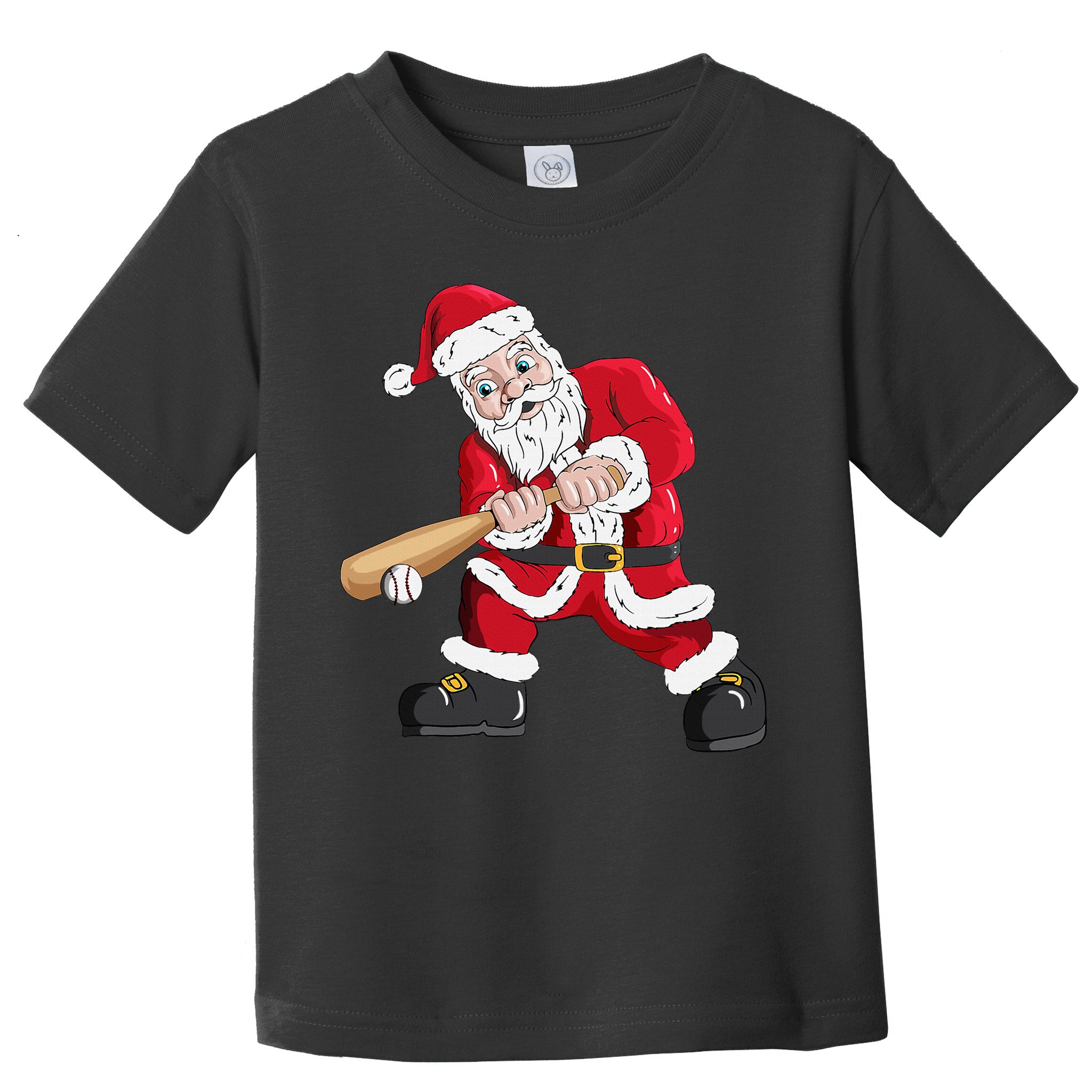 Christmas Santa Claus With Baseball Bat Baseball Toddler T-Shirt