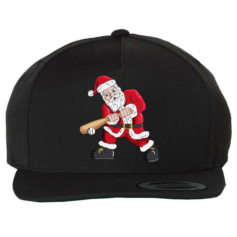 Christmas Santa Claus With Baseball Bat Baseball Wool Snapback Cap