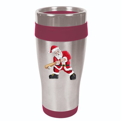 Christmas Santa Claus With Baseball Bat Baseball 16oz Travel Tumbler