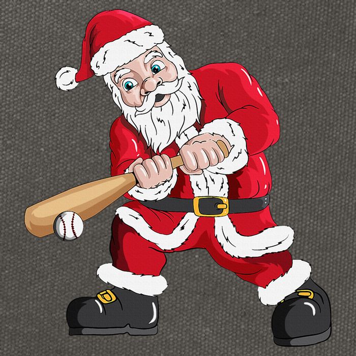 Christmas Santa Claus With Baseball Bat Baseball Cotton Canvas Backpack