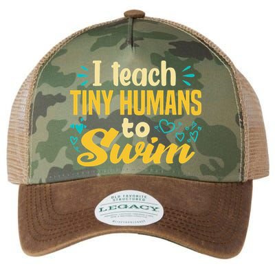 Cool Swim Coach I Teach Tiny Humans To Swim Swimming Teacher Legacy Tie Dye Trucker Hat