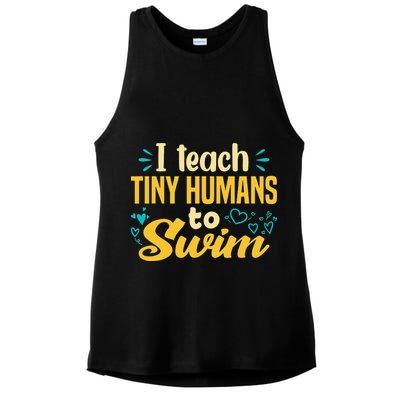 Cool Swim Coach I Teach Tiny Humans To Swim Swimming Teacher Ladies PosiCharge Tri-Blend Wicking Tank