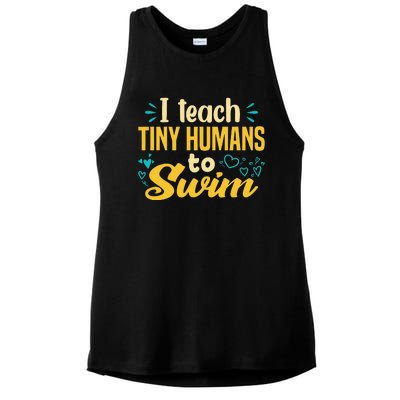 Cool Swim Coach I Teach Tiny Humans To Swim Swimming Teacher Ladies PosiCharge Tri-Blend Wicking Tank