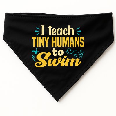 Cool Swim Coach I Teach Tiny Humans To Swim Swimming Teacher USA-Made Doggie Bandana