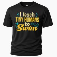 Cool Swim Coach I Teach Tiny Humans To Swim Swimming Teacher Cooling Performance Crew T-Shirt